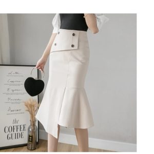 Jupe sirène midi asymétrique