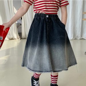 Jupe trapèze en jean pour filles