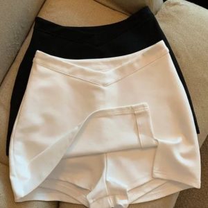 Jupe short taille haute 2 couleurs