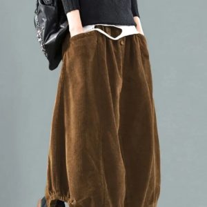 Jupe parachute en velours côtelé