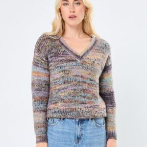Pull multicolore chiné