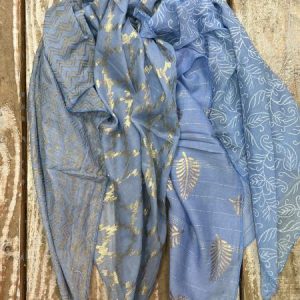 echarpe patch bleu jean