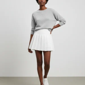 Jupe Patineuse Blanche Plissée Mini