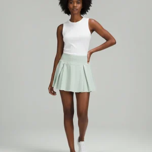 Jupe Patineuse Plissée Menthe Fluide