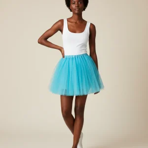 Jupe Patineuse Tulle Bleu Turquoise Fluide