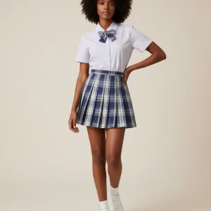 Jupe Patineuse Plissée Carreaux Preppy