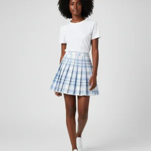 Jupe Patineuse Plissée Carreaux Bleus Preppy
