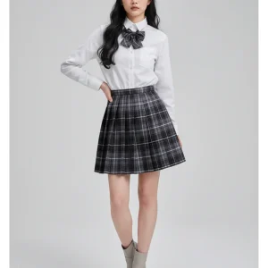 Jupe Patineuse Plissée Carreaux