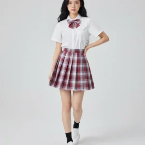 Jupe Patineuse Plaid Plissée Mignonne