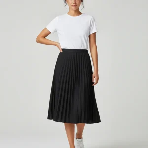 Jupe Patineuse Plissée Noire Élégante