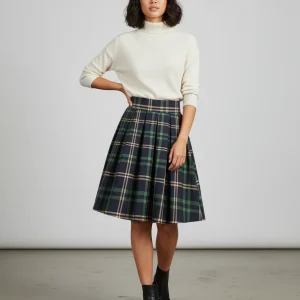 Jupe Patineuse Plissée Écossaise Rétro