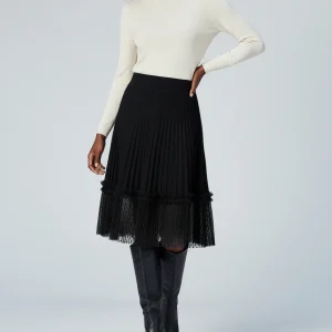 Jupe Patineuse Plissée Dentelle Chic