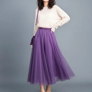 Jupe Patineuse Tulle Violette Élégante