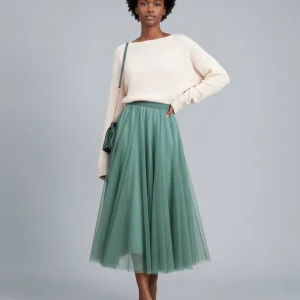 Jupe Patineuse Tulle Verte Élégante