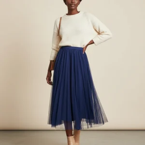 Jupe Patineuse Bleue Marine Tulle Élégante
