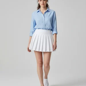 Jupe Patineuse Blanche Plissée Sportive