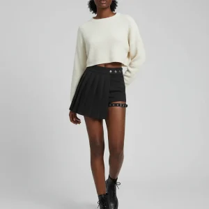 Jupe Patineuse Noire Gothique Plissée