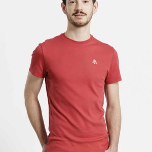 T-shirt homme à col rond – Rouge Nacarat