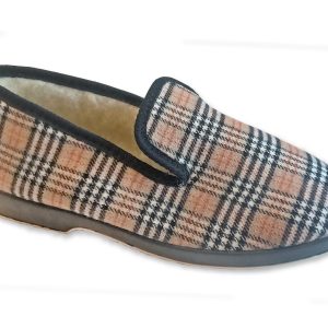 Chaussons JEVA ECOSSAIS – homme – modèle Lilian – intérieur fourré laine – semelles caoutchouc antidérapantes TAILLES  41 – 42 – 43 – 44 – 45 – 47