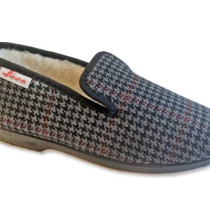Chaussons JEVA ECOSSAIS – homme – modèle Luc – intérieur fourré laine – semelles caoutchouc antidérapantes TAILLES 41 – 42 – 43 – 44 – 45 – 47