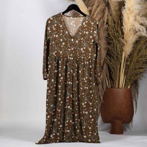 Robe imprimée marron