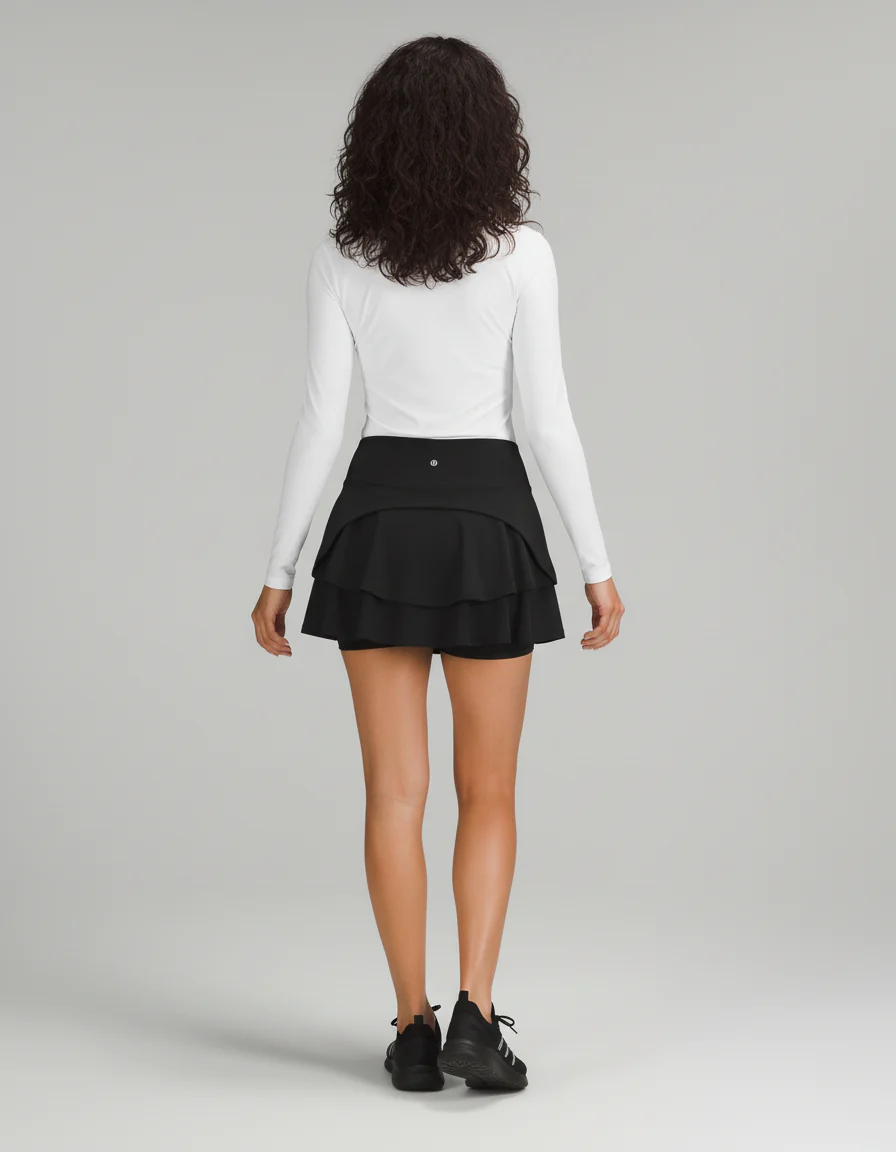 Jupe Patineuse Noire Courte Plissée – Image 2