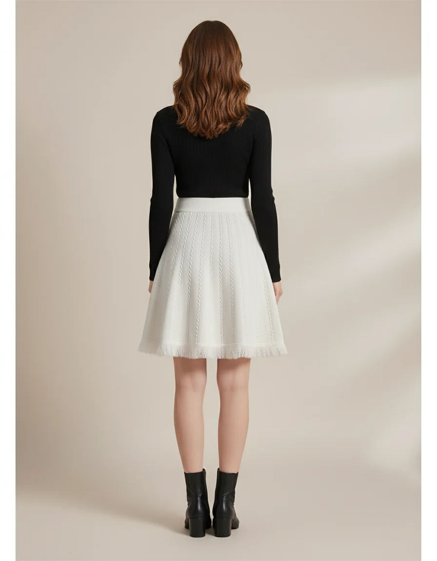 Jupe Patineuse Tricotée Franges Chic – Image 2