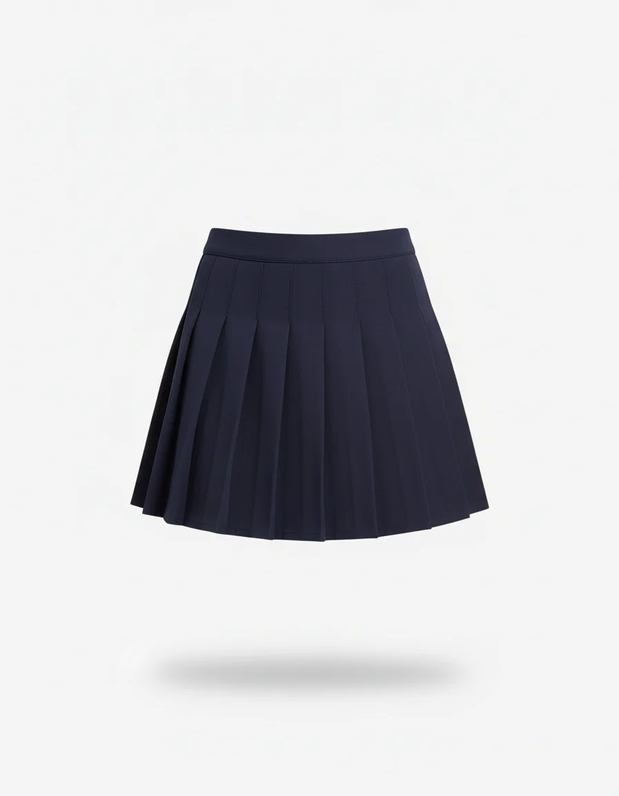 Jupe Patineuse Plissée Bleu Marine Chic – Image 3