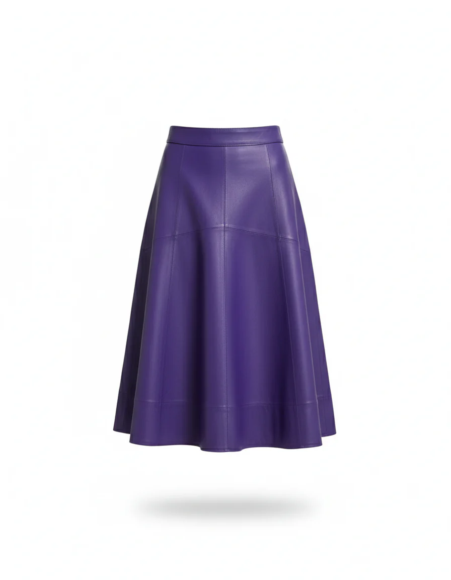 Jupe Patineuse Taille Haute Cuir – Image 3
