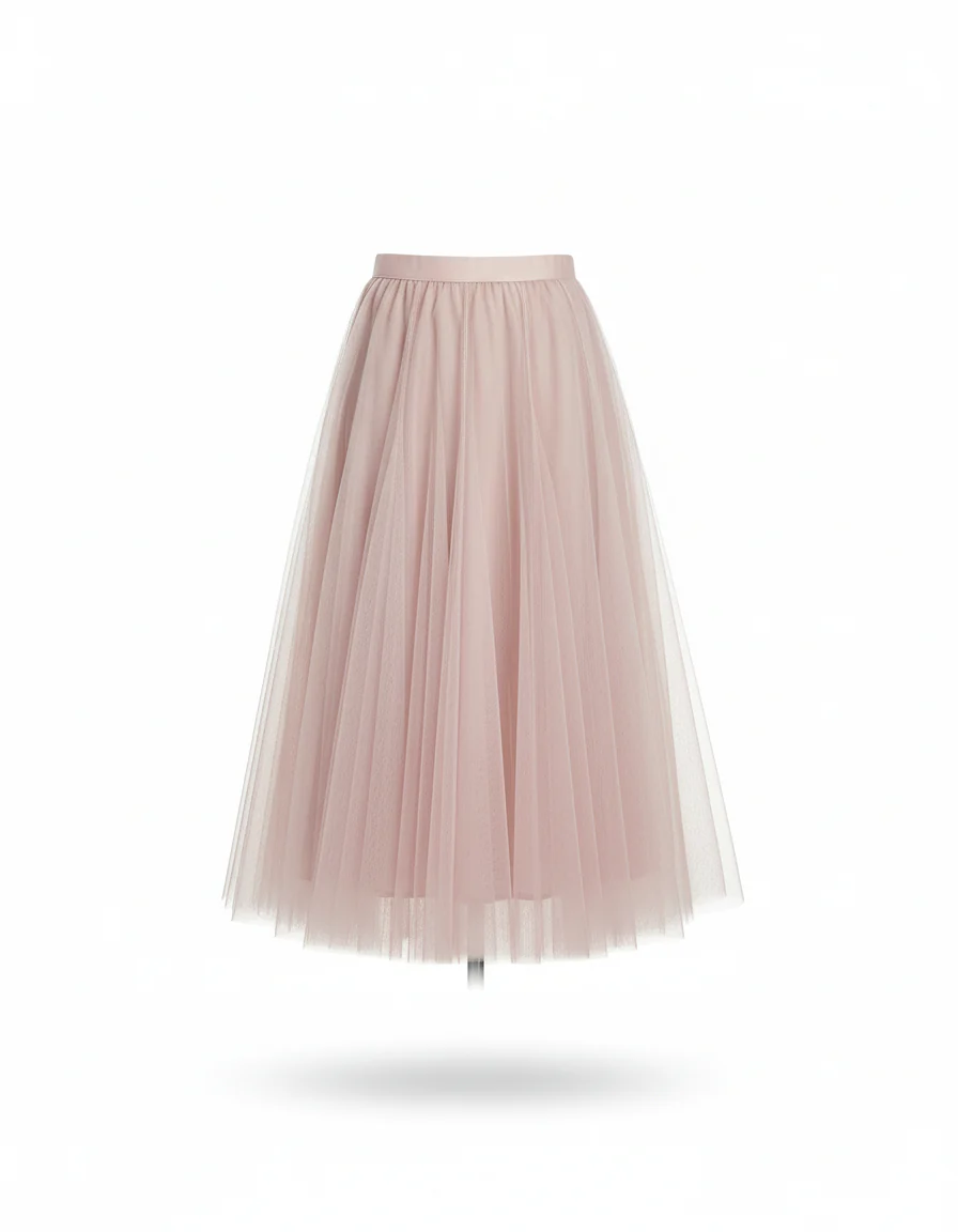 Jupe Patineuse Rose Tulle Élégante – Image 3