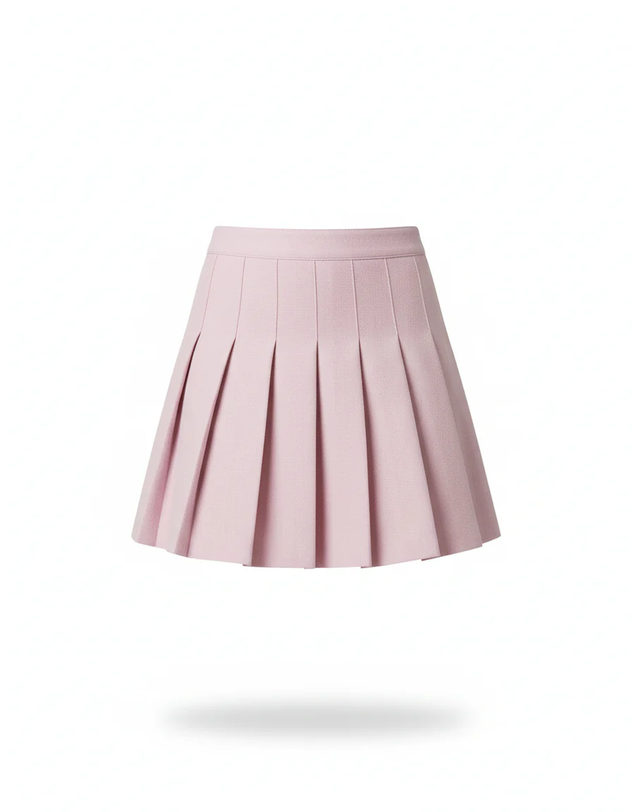 Jupe Patineuse Rose Plissée Chic Romantique – Image 3