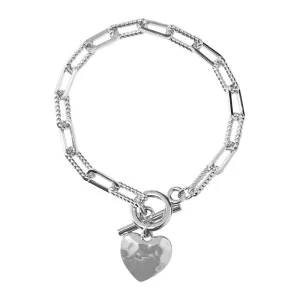 Bracelet coeur martelé