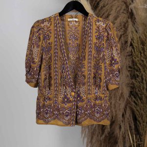 Gilet leger motifs fleuris Clean Heart