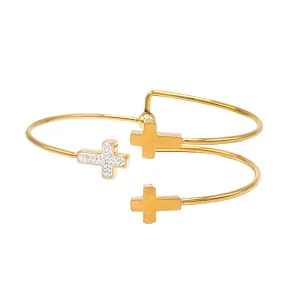 Bracelet doré 3 croix