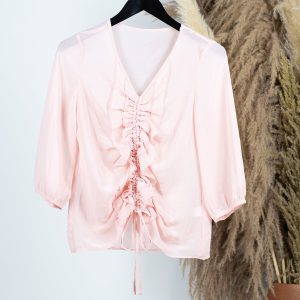 Blouse rose partie bouffante