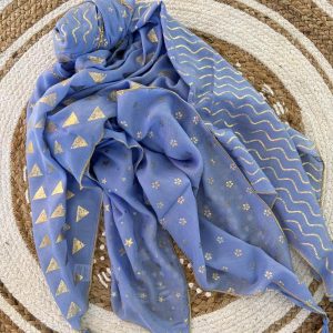 Echarpe patch bleu jean