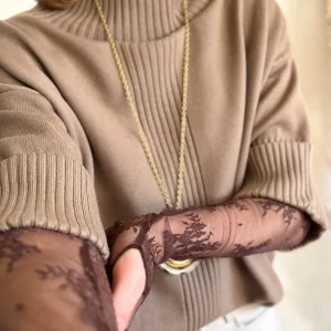 TOP DENTELLE - CHOCOLAT