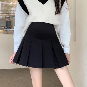 Jupe de grossesse plissée en laine