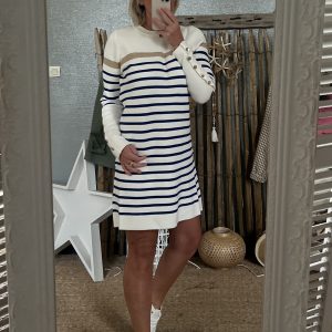 Robe IO écru bleu royal