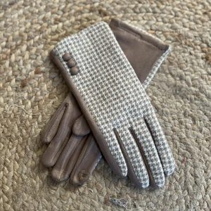 Gants beige écru