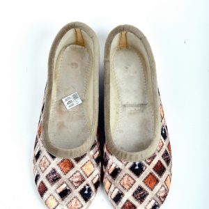 Ballerines – “La maison de l’Espadrille – femme – velours – beige – “modèle Nancy 6196” – semelles caoutchouc antidérapantes – TAILLES 35 à 40