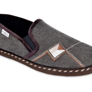 Chaussons fantaisies classiques “La Maison de l’Espadrille” – homme – marron – “modèle Éric 6861” – intérieur doublé tissu très doux – semelles caoutchouc antidérapantes – TAILLES 40 – 41 – 42 – 46
