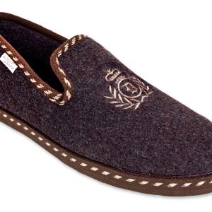 Chaussons fantaisies classiques “La Maison de l’Espadrille” – homme – marron – “modèle Patrick 6850” – intérieur doublé tissu très doux – semelles caoutchouc antidérapantes