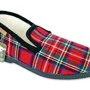 Chaussons “La Maison de l’Espadrille” – homme – rouge – “modèle René 7606” – semelles caoutchouc antidérapantes