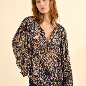 Blouse bohème fil lurex