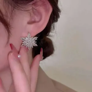 Boucles d'oreilles Festives Flocon Strass