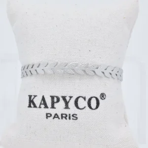 Bracelet argenté feuillage