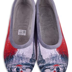 Ballerines – “La maison de l’Espadrille – femme – velours – gris – “modèle Tour Eiffel 6179” – semelles caoutchouc antidérapantes – TAILLES 35 – 36 – 38 – 40 – 41