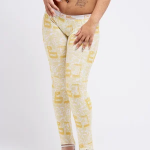 Legging jaune à motif