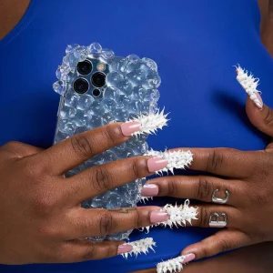 Coque Iphone en silicone transparent, incrustée de strass